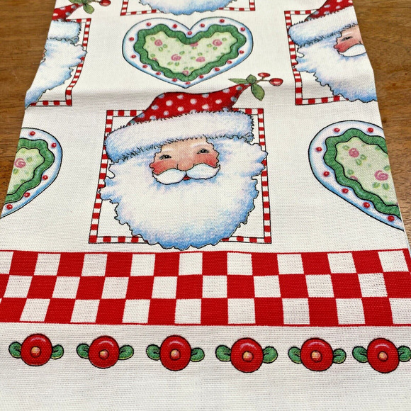 NWOT Mary Engelbreit Christmas Santa Tea Kitchen Towel 100% Cotton Made in USA - Picture 2 of 7